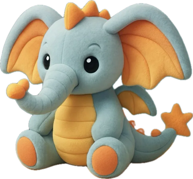 Dragophant — Elephant Dragon plush companion concept for ages 2-6