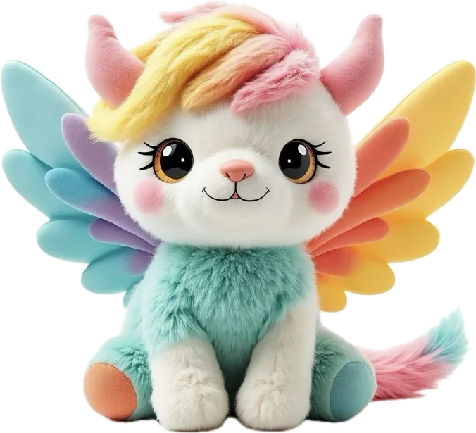 Kitarama — Rainbow Cat plush companion concept for ages 2-6